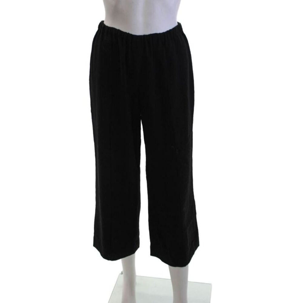 Engle Roberts Womens High Rise Pleated Cropped Straight Leg Pants Black Size XS